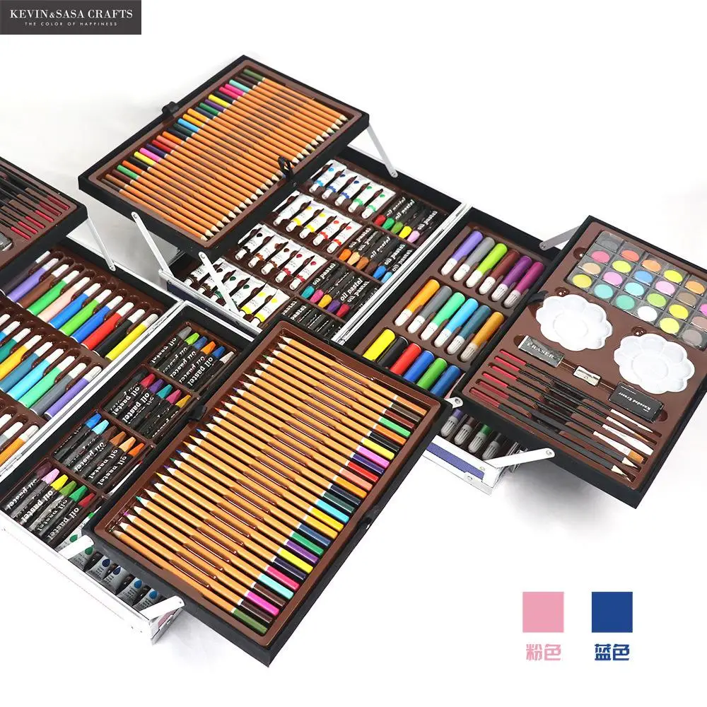 Billig 145in1 Farbe Buntstifte Aquarell Set Für Kinder Kunst Set Für Kinder Qualität Kinder Schule Liefert Künstler Bleistift Box Stationäre