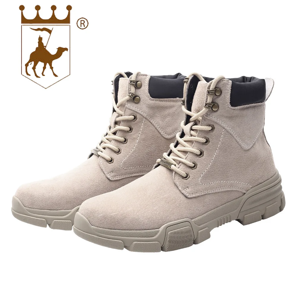 

BACKCAMEL Autumn Winter Men's Boots High Leather Male Boots Size 38-46 Round Head British Boots Fashion Brand Designers