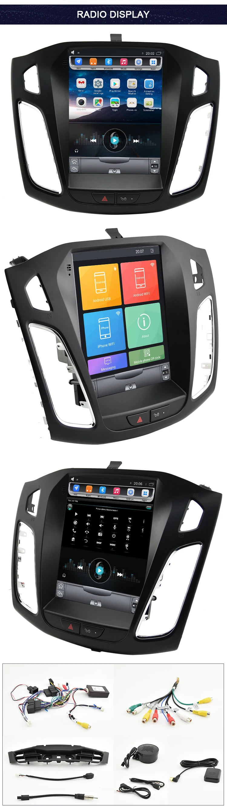 Navivox 2 Din Android автомобильный dvd-плеер GPS Navi для Ford Focus 2012- зеркальная связь Bluetooth Tesla стиль большой экран автомобильное радио