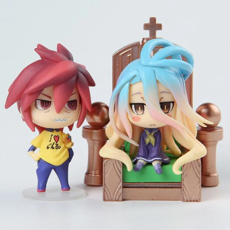 

No game no life Action model figure Anime Hatsuse Izuna Sora Shiro 6pcs/set toys set kids gift RA374