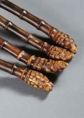 Purple bamboo root carbonized tea brush YangHuBi kung fu tea accessories manually polish bamboo crafts