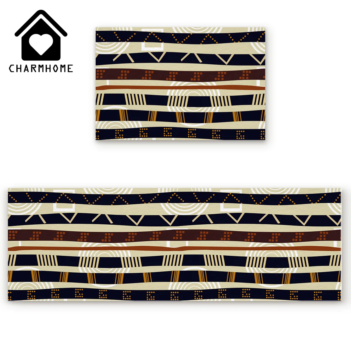 CHARMHOME 2 шт./компл. длинный кухонный коврик с этническими узорами в стиле ретро