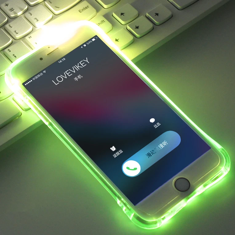 High Quality Transparent Luminous LED Flash Back Cover Shell For iPhone Models