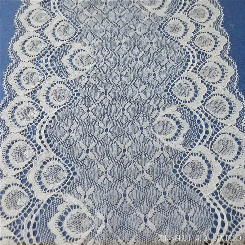 

1yards Stretch Lace Mesh Peacock's eye Apparel Sewing lace Fabric For Wedding Dress Wholesale Elastic Lace Ribbon 18cm Wide