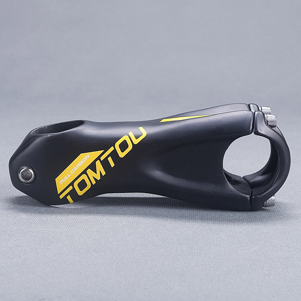 Vente TOMTOU Professionnel Pièces de Vélo Complet UD de Carbone Vélo Tige 10 Degrés 80 90 100 110 120mm Guidon Clamp 31.8mm Jaune T03M15