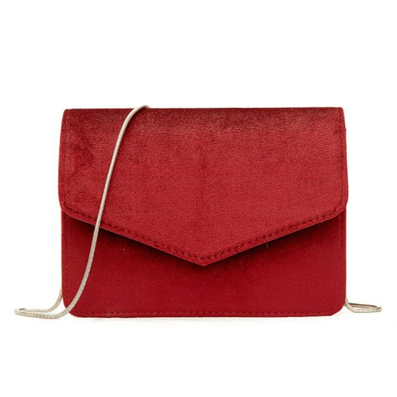 

Fashion Women Evening Shoulder Bag Bridal Clutch Chain Velvet Silk Bottom Handbag Elegant Party Bags Wedding Lady Messenger Bag