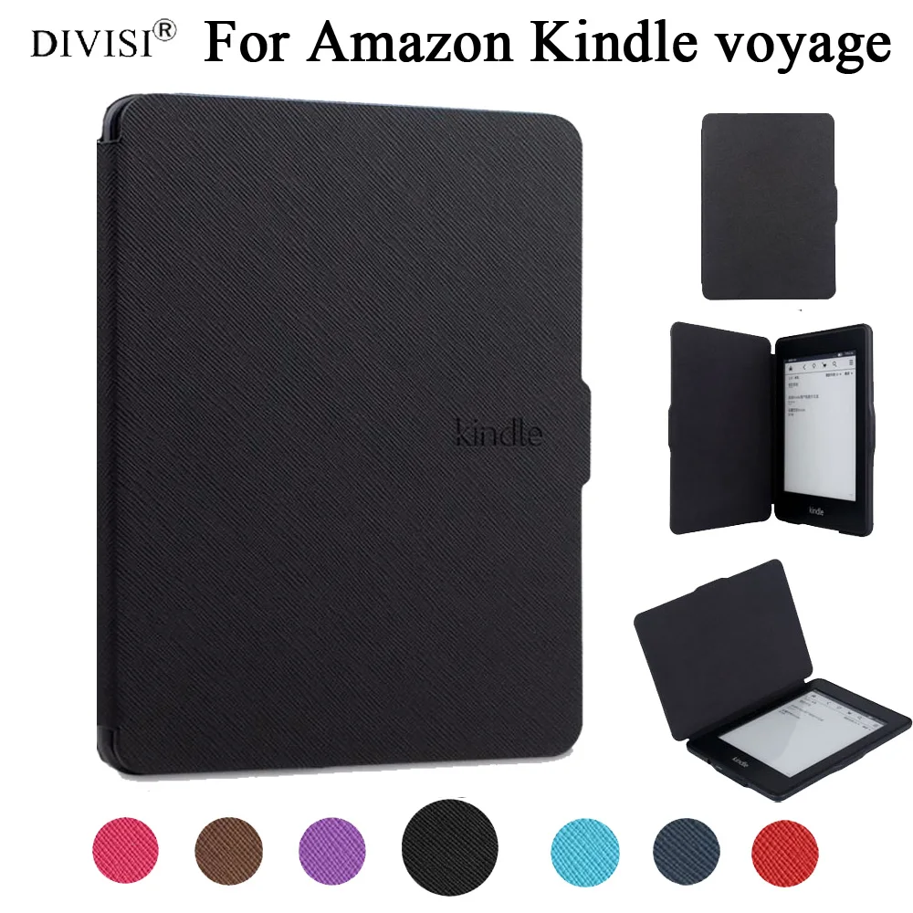 

For Amazon Kindle Voyage 6" Case Magnetic Smart Folio Solid Pu Leather Slim Thin Luxury Simple Protective e-book Cover+film+pen