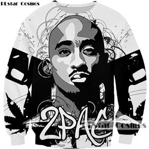 color as the picture PLstar Cosmos новые модные 3d толстовки рэпер певец коллаж печати толстовки Biggie/2pac Тупак повседневные пуловеры, спортивная одежда - Цвет: color as the picture