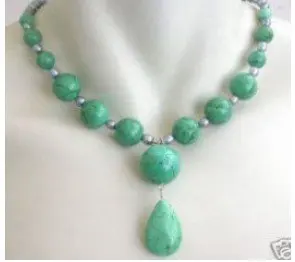

Charming Chinese tibet pearl turquoise necklace Fashion Free shipping