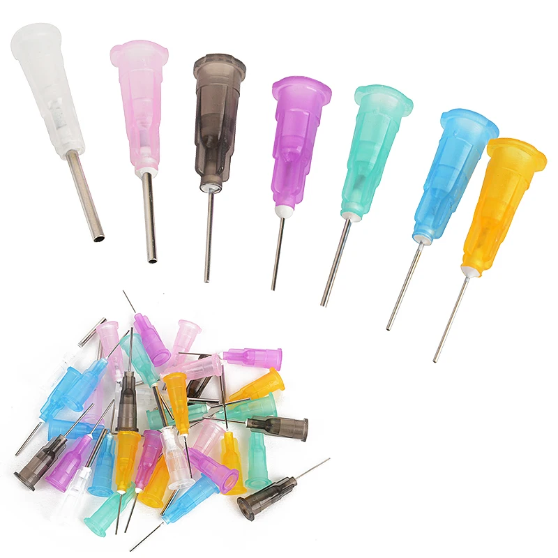35pcs/set Stainless Steel Dispensing Needles Tips for Liquid Dispenser Syringe 14 Gauge to 25 Gauge for Industrial Glue
