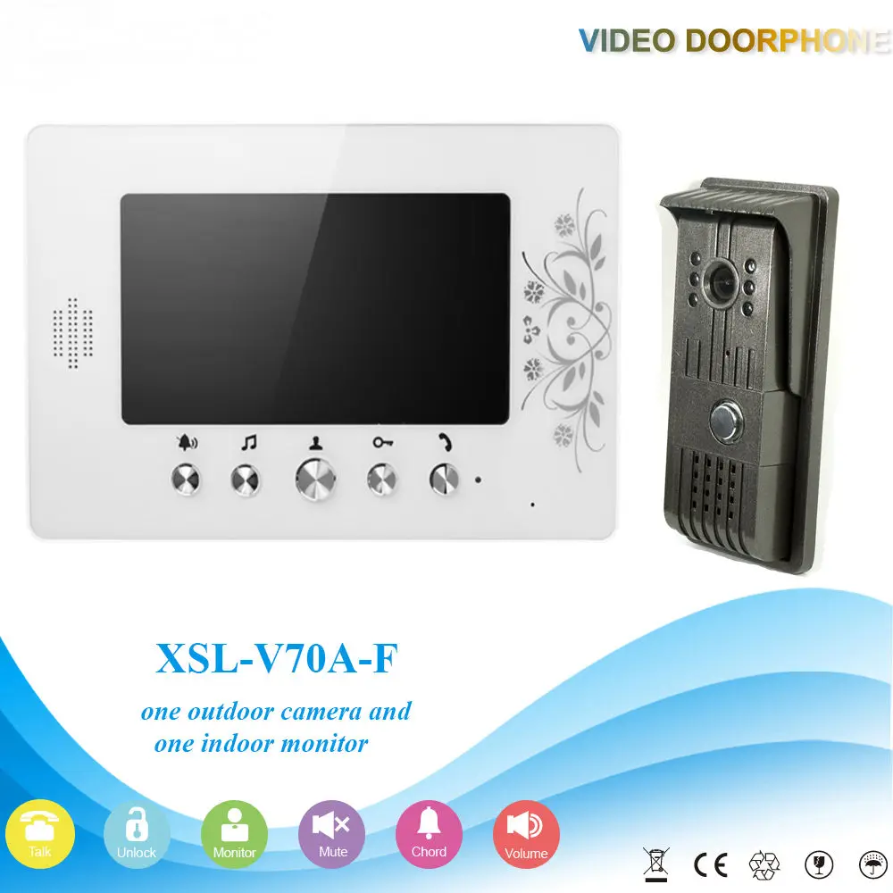 

Wired 7"Inch LCD Color Screen Monitor Camera Video Door Bell Phone Intercom Access Control Home Gate Entry Security Kit System