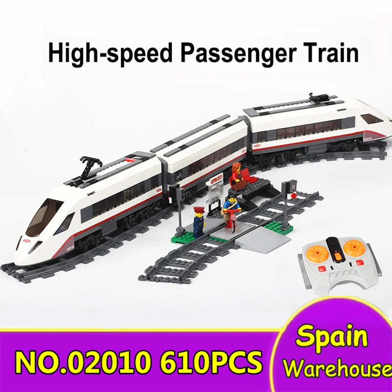 

City Train 02010 The High Speed Passenger Train Remote Control Building Blocks Technic City Train 60051 Bricks Toys Gift