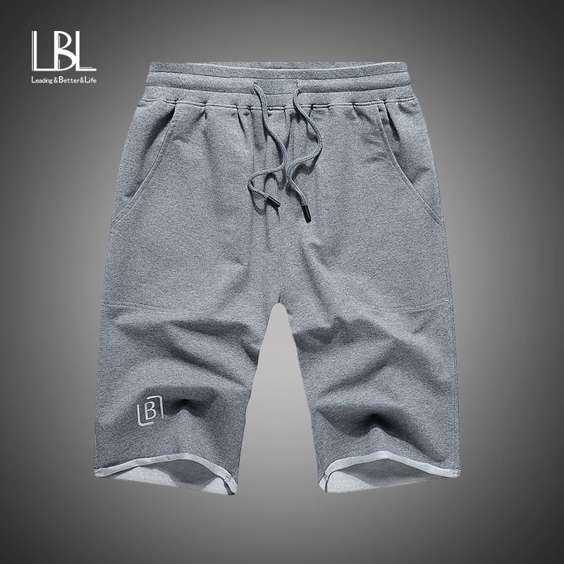 Мужские хлопковые шорты летние новые свободные мужские тренажерные залы фитнес до колена спортивные штаны мужские короткие штаны для бега и тренировок облегающие Брендовые брюки