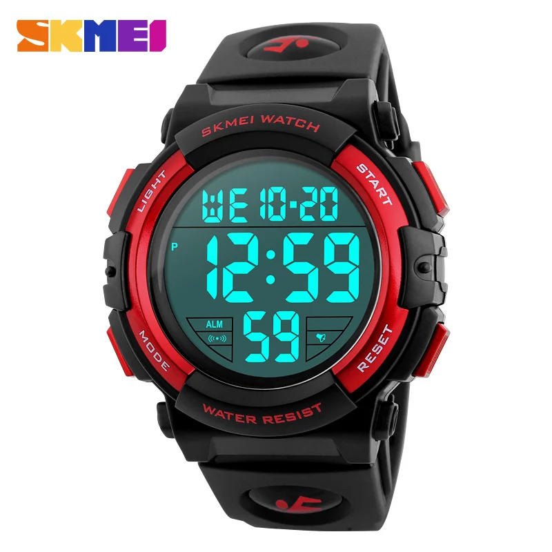Prix pour Skmei 1258 hommes numérique montres grand cadran 50 m étanche chronographe mâle led horloges sports de plein air montres relogio masculino Prix pour Skmei 1258 hommes numérique montres grand cadran 50 m étanche chronographe mâle led horloges sports de plein air montres relogio masculino
