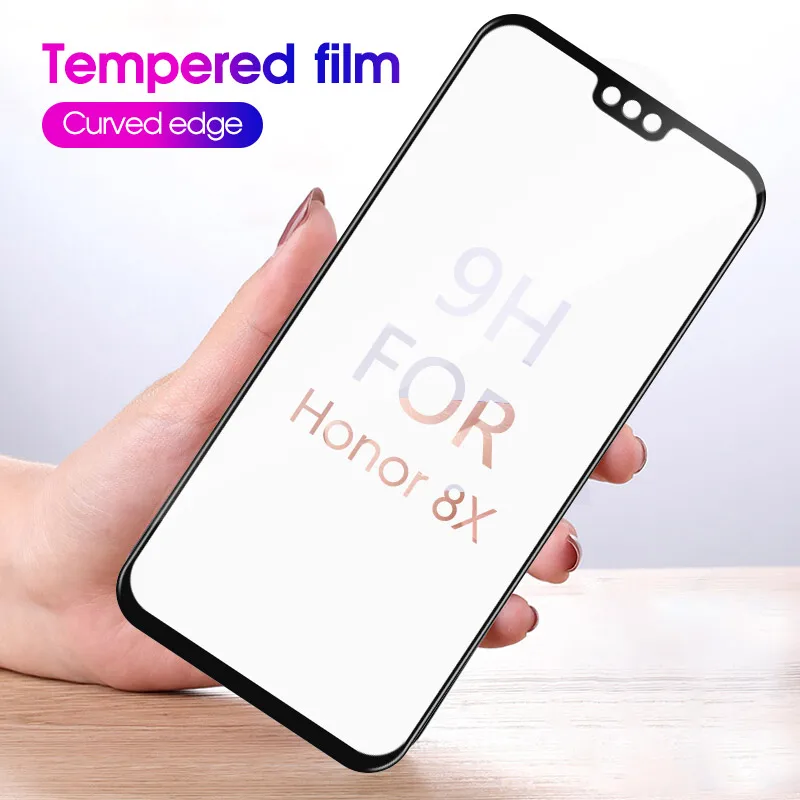 5D закаленное стекло для Honor 7C 7A Pro 8C 8S 8X 10 Lite View 20 полное покрытие Защитная пленка
