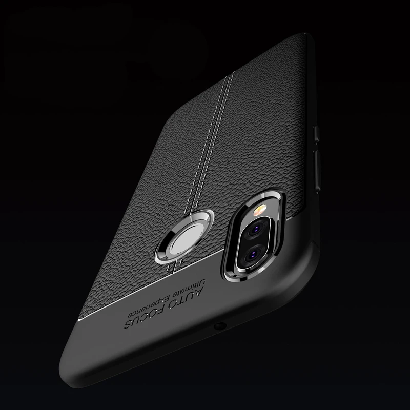 

YUETUO 6.3 leather Pattern soft phone back etui,coque,cover,case for huawei p smart plus silicone silicon accessories