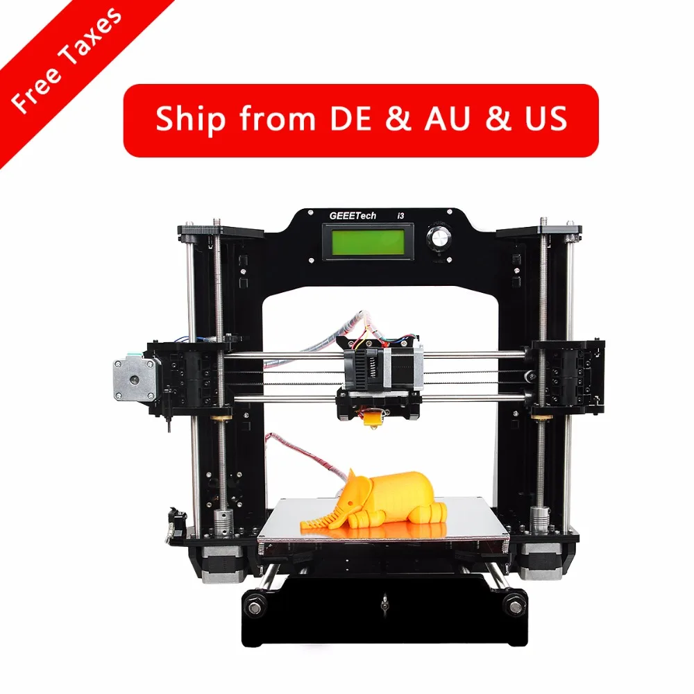  2016 Geeetech I3-X 3D Printer Full Acrylic Frame Reprap Prusa DIY Printing Kits 5 Materials Support Oversea Shipment 