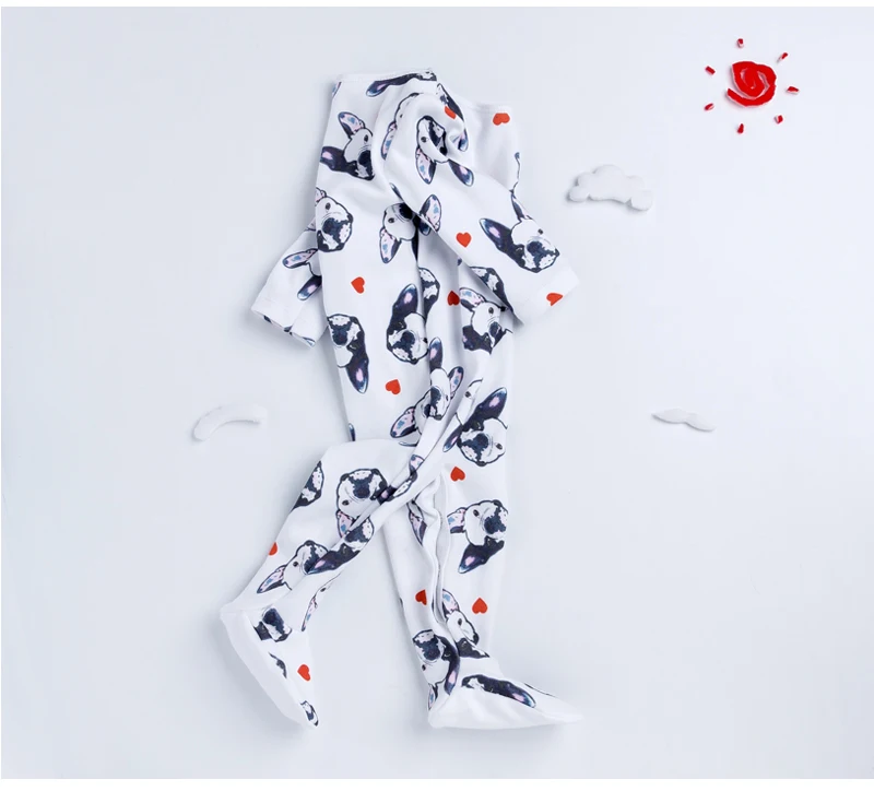 Baby Jumpsuit Cotton Baby Overalls Bulldog Long Sleeve Rompers Clothing Cotton Dog Anima 2022New Autumn/Winter Newborn Girl Boy Jumpsuit hat Cute Infant Baby Girls Romper