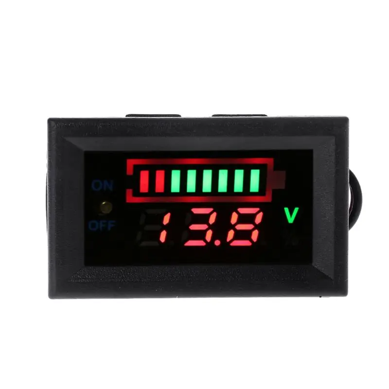 

12V Car Lead Acid Battery Capacity Indicator Voltmeter Power Tester with Switch MAR-18