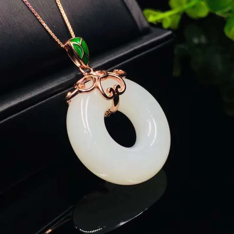 Hetian jade necklace,SectorFan jade pendant,Jade pendant necklace,Adjustable jade necklace,Trendy jade necklace,Simple necklace