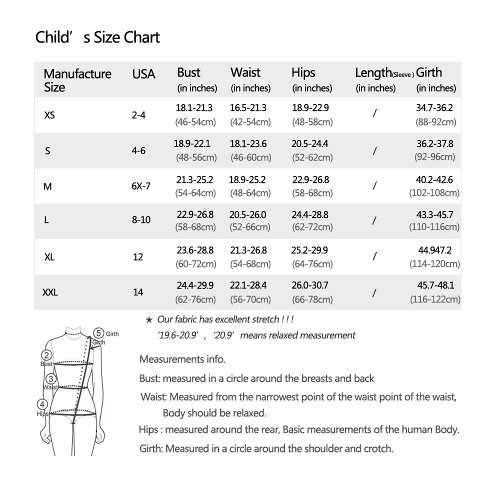 AE child size chart 