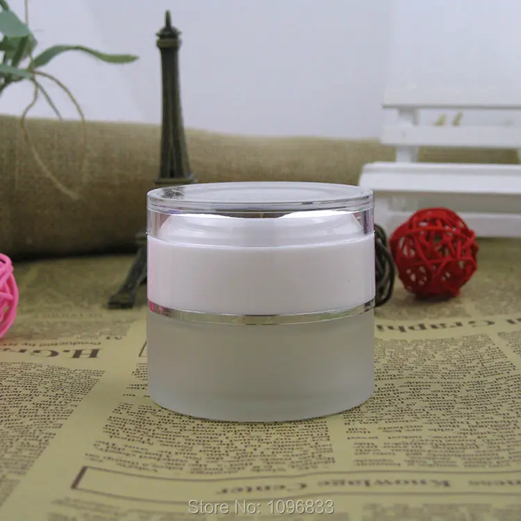 30ML 30G Frosted Glass Jars with White Cap, 30ML Glass Container