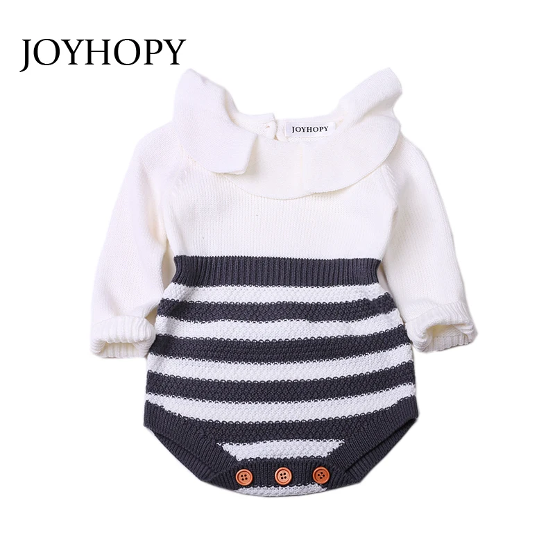 

JOYHOPY Baby Romper Newborn Baby Clothes Kids Girls Long Sleeve Jumpsuit Infant Knitted Rompers