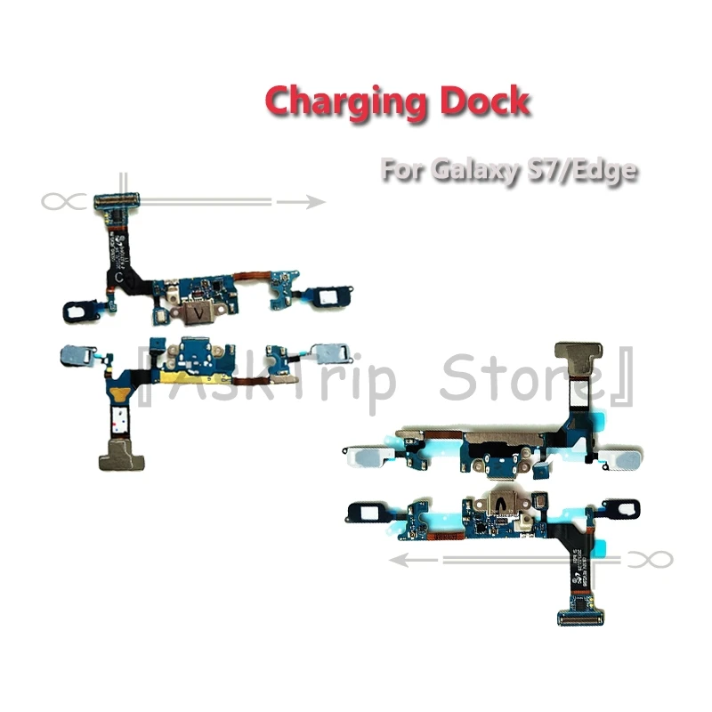 For Samsung Galaxy S7 Edge G935F G930F G9300 G9350 Repair Parts Charging Dock Flex Cable Microphone USB Port Socket Connector | Мобильные