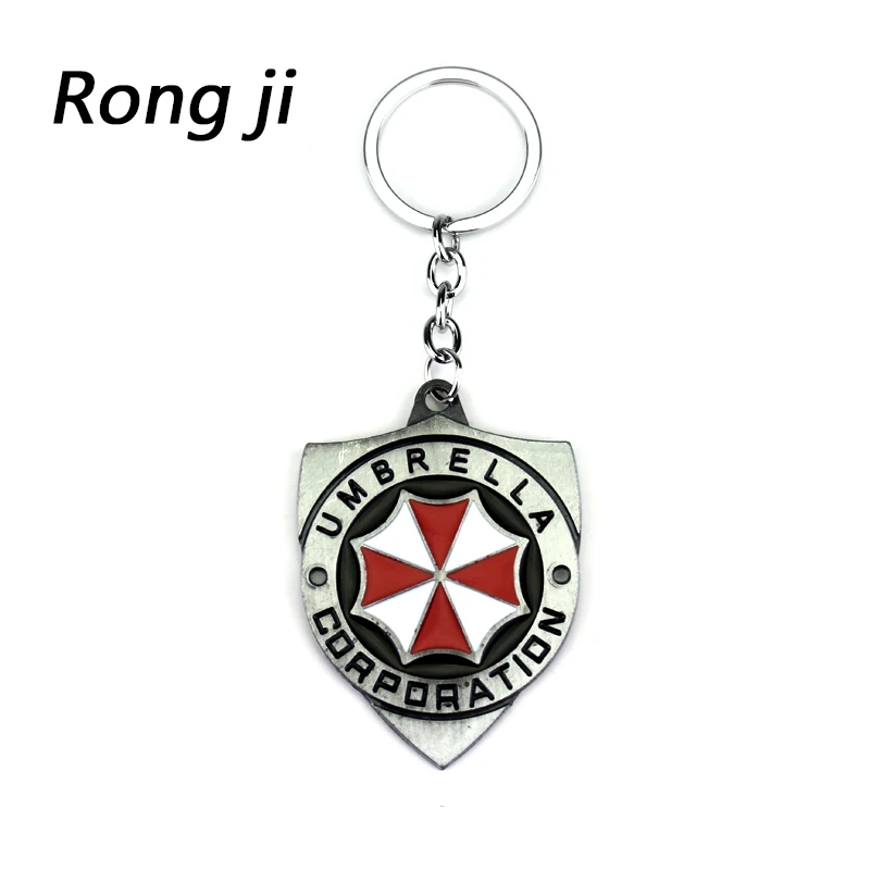 

Resident Evil 2 Colors Alloy Keychain Umbrella Corporation Logo shield shape Hoder For Fans Unique Movie Jewelry Accessories
