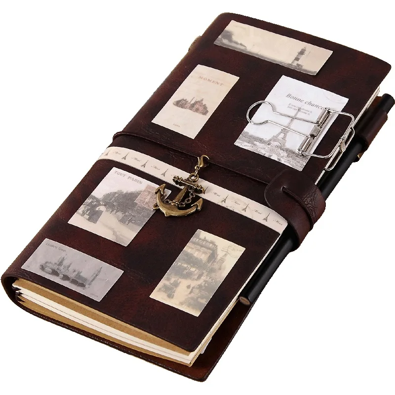 

Travel Journal Diary Notepads Sprial Recording Daily Memos Notebooks Leather Traveler Notebook Planners Creative Vintage Gifts