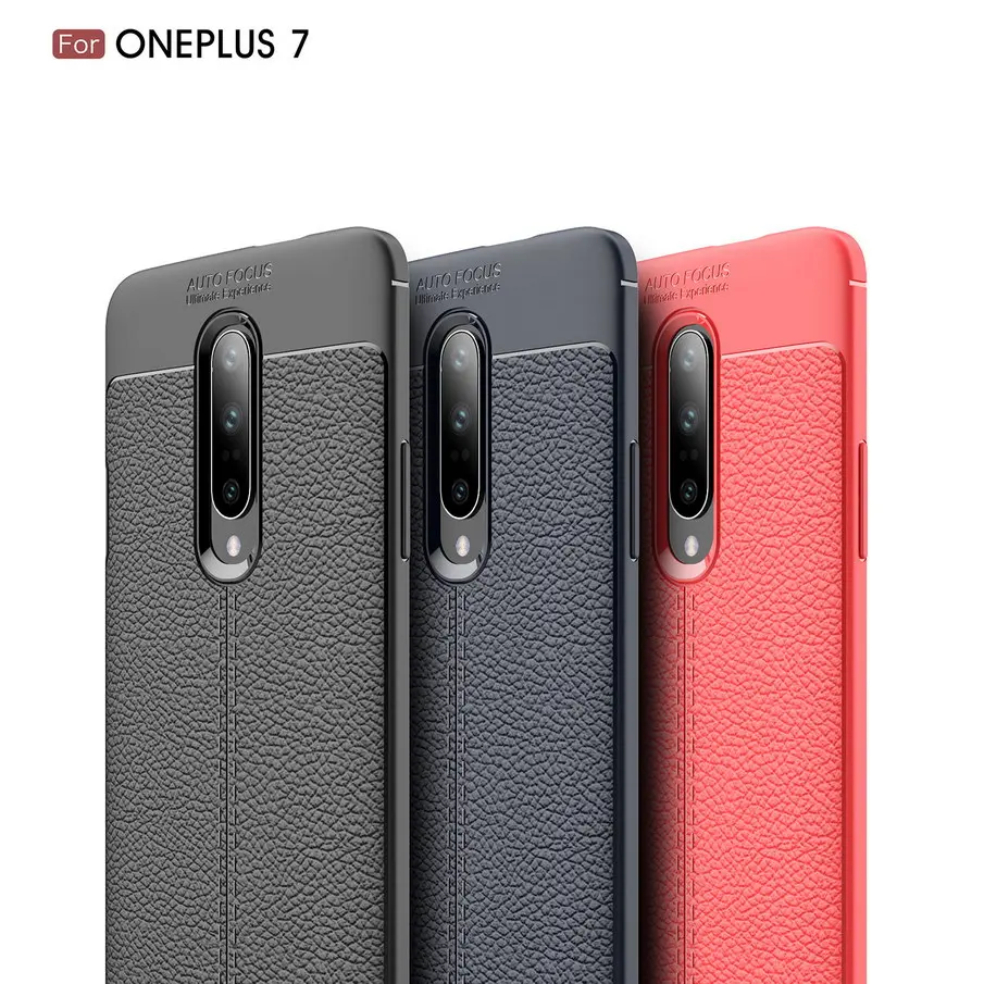 Для Oneplus 7 pro Чехол Защитная искусственная силиконовая Противоударная волоконная