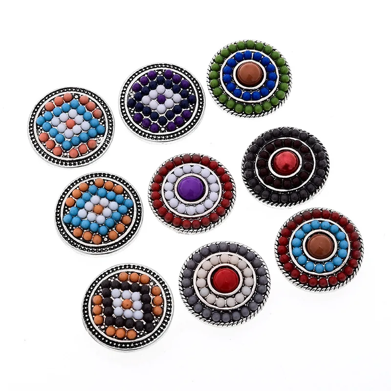 PAPAPRESS Wholesale 10pcs/lot 18mm Vintage Round Snaps Multicolor Snaps