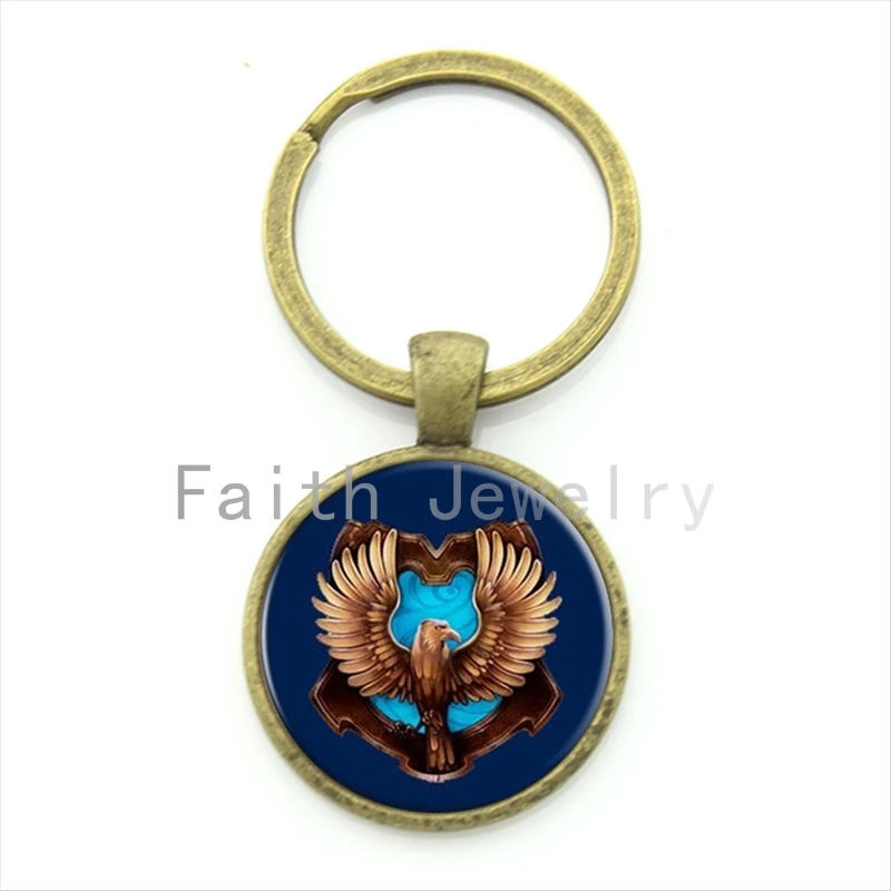 

Exquisite popular Wholesale&retail jewelry Magic Academy glass cabochon keychain Hogwarts school key chain KC010