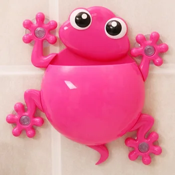 

1PCS Cartoon Animal Frog Toothbrush Holder plastic Wall Suction Holder Bathroom Shelves