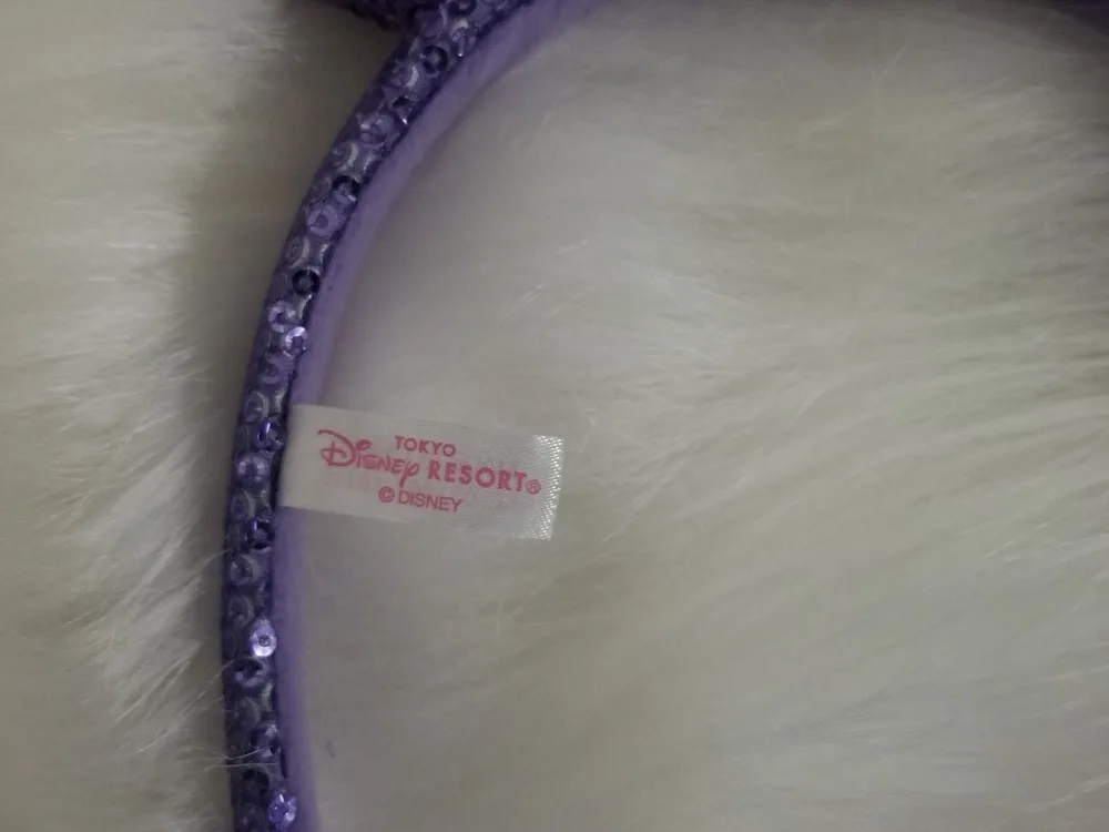 New Tokyo Disney Resort Minnie Mickey Mouse Bow Purple Sequin Ears Headband Ears