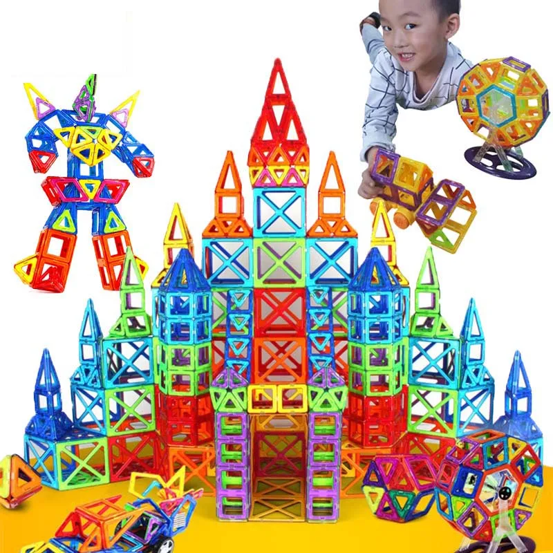 

110-184Pcs Magnetic Designer Building Blocks Mini Set For Creation DIY Educational Construction Kits For Children Birthday Gifts