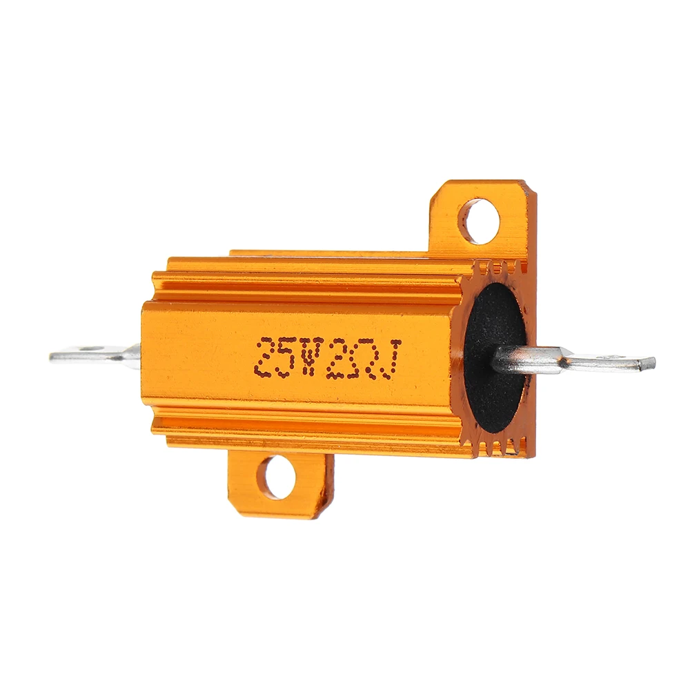 RX24 25 Вт 2R 2RJ металлический алюминиевый корпус резистор высокой мощности Золотой металлический корпус радиатор сопротивление резистор