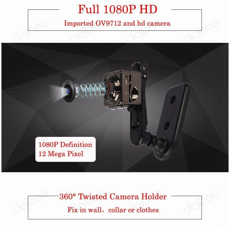 Новый мини DV 12MP Full HD 1080 P 720 Infrare Ночное видение Камера автомобиля DVR с детектором