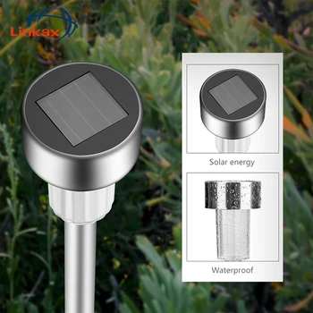 

12 pcs/lot Stainless Steel Solar Lawn Light For Garden Decorative Solar Power Outdoor Solar Lamp Luminaria