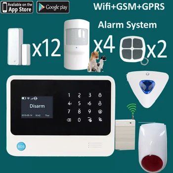 

Two networks wifi &GPRS alarm systems security home gsm high insurance APP pop up alert alarm message G90B Plus