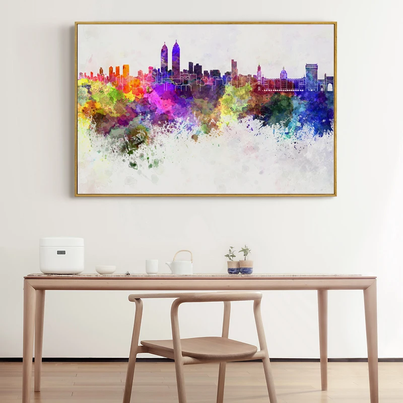 Abstract City Watercolor Ink Painting A4 A3 A2 HD Printing Canvas Art ...