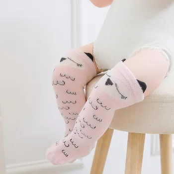 

ideacherry Baby Girl Boy Socks Anti Slip Newborn Toddler Knee High Sock Cartoon With Ears Infant Cotton Warm Floor Long Socks