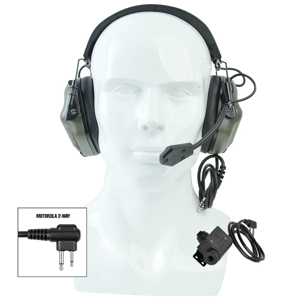 Fone de Ouvido Ptt para Cancelamento Earmor Tático Conjunto Ruído Fones Comunicação Aviação Militar Softair Tiro & 13 Earmor tático fone de ouvido & conjunto