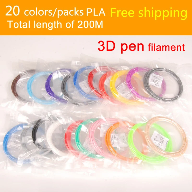 3D Printer pen Filament 1 75mm 20colors each color 10MPLA 3D Pen 3D Printer Printing Drawing