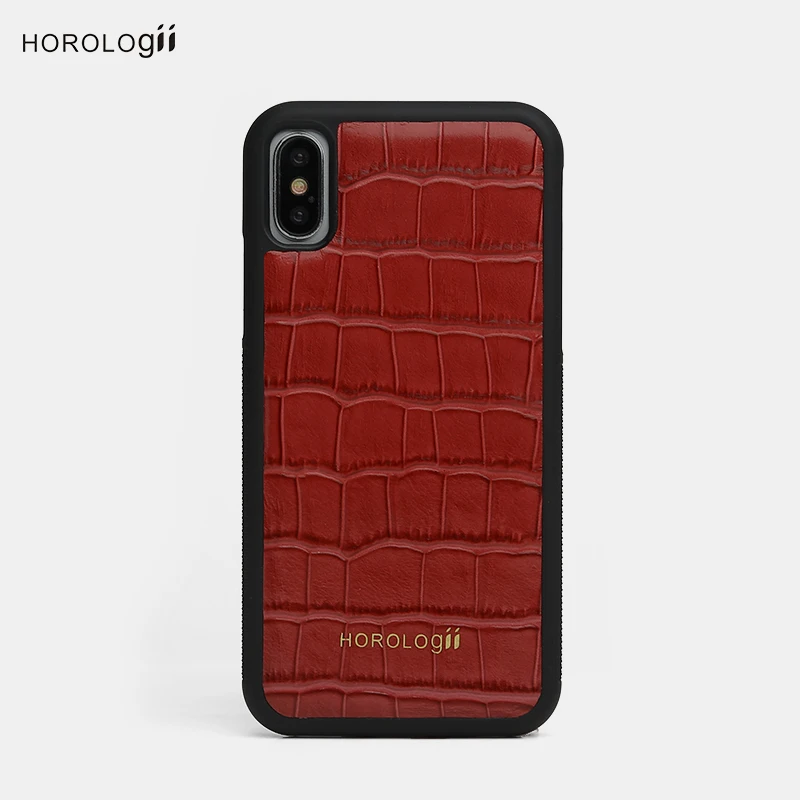 Fashion Black embossed Crocodile Pattern Genuine cow Leather Phone Case For iphone 7 plus X Covers Xr Xs Max custom name service