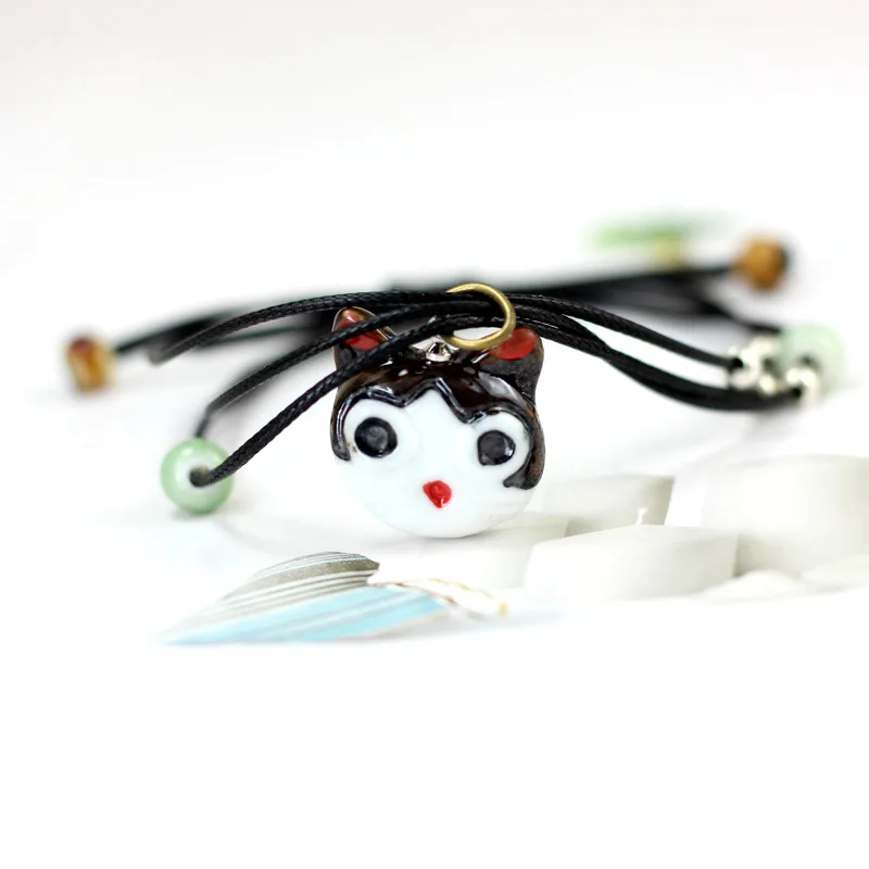 Ceramic Beaded Bracelet Cartoon Animal Cat Multilayer Bracelets For
