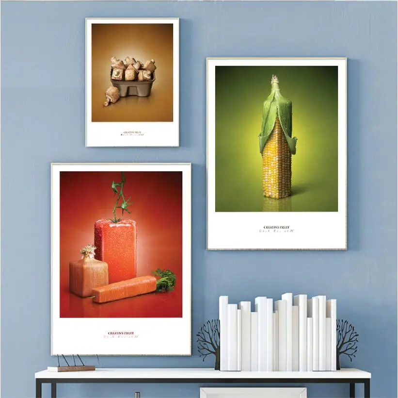 

Fashion Poster Nordic Creative Minimalist Fruit Restaurant Kitchen Wall Art Painting Unframed Modular Canvas Prints