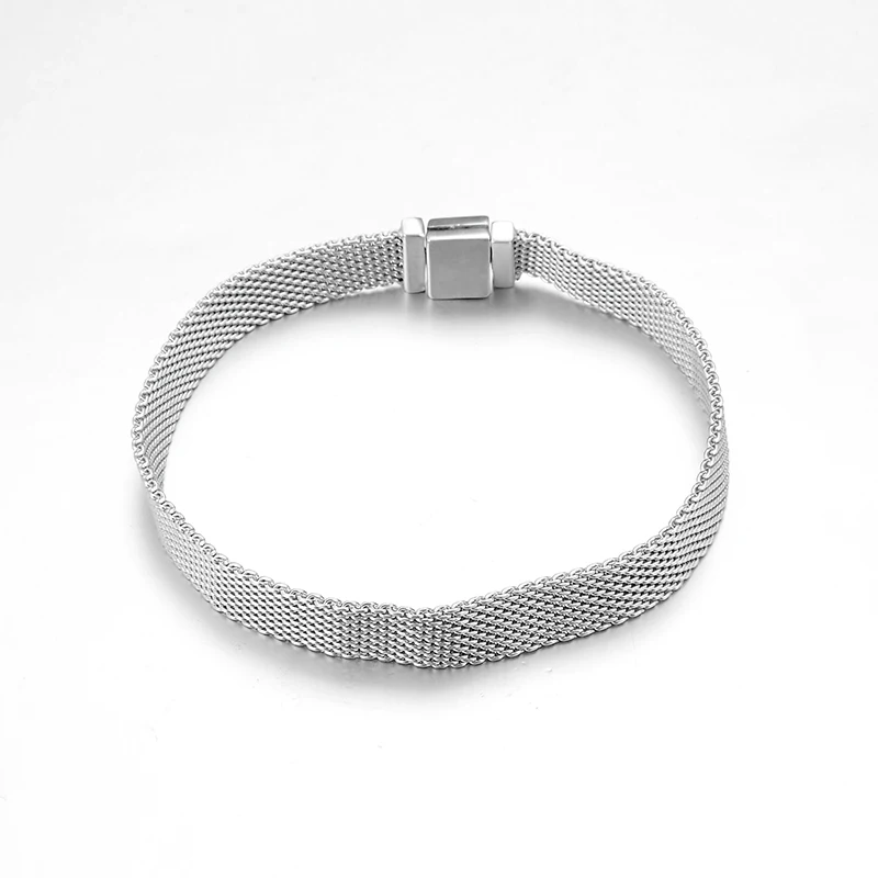 925 пробы серебряный модный браслет-цепочка с клипсами, женский браслет-талисман для изготовления ювелирных изделий