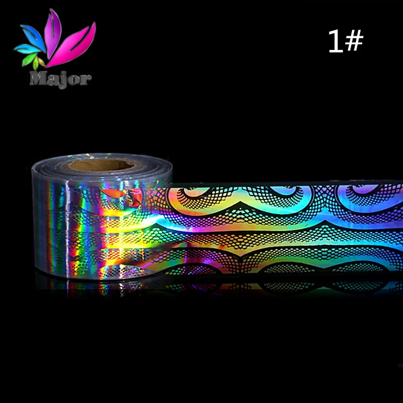 Мода Лазерная наклейти для дизайна ногтей Фольга пленка для переноса изображения технологии многоцветный цветок ногтей наклейки для Стикеры украшения своими руками - Цвет: JH52