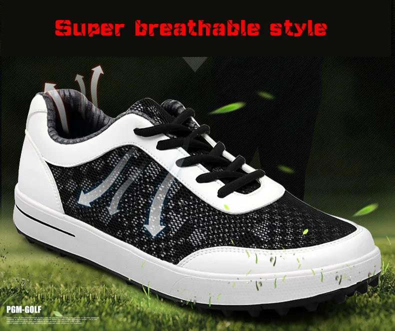 Летние модели PGM гольф Для мужчин женская обувь супер Для мужчин дышащая сетка ткань кроссовки сетки обувь Мягкая вентиляция Pgm спортивная